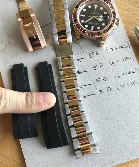 changing rolex bracelet|rolex oysterflex size chart.